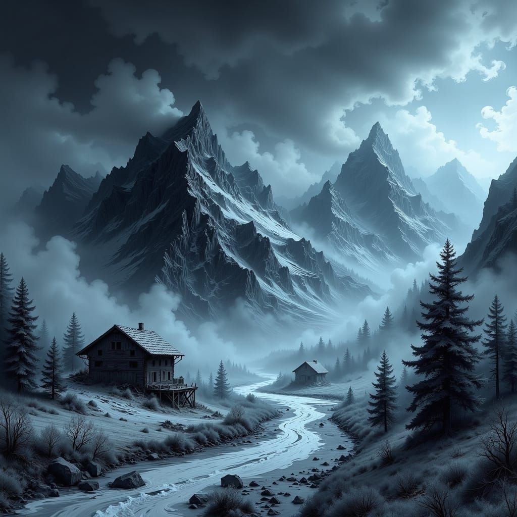 Snowy stormy Swiss Alps  by @MariskaT