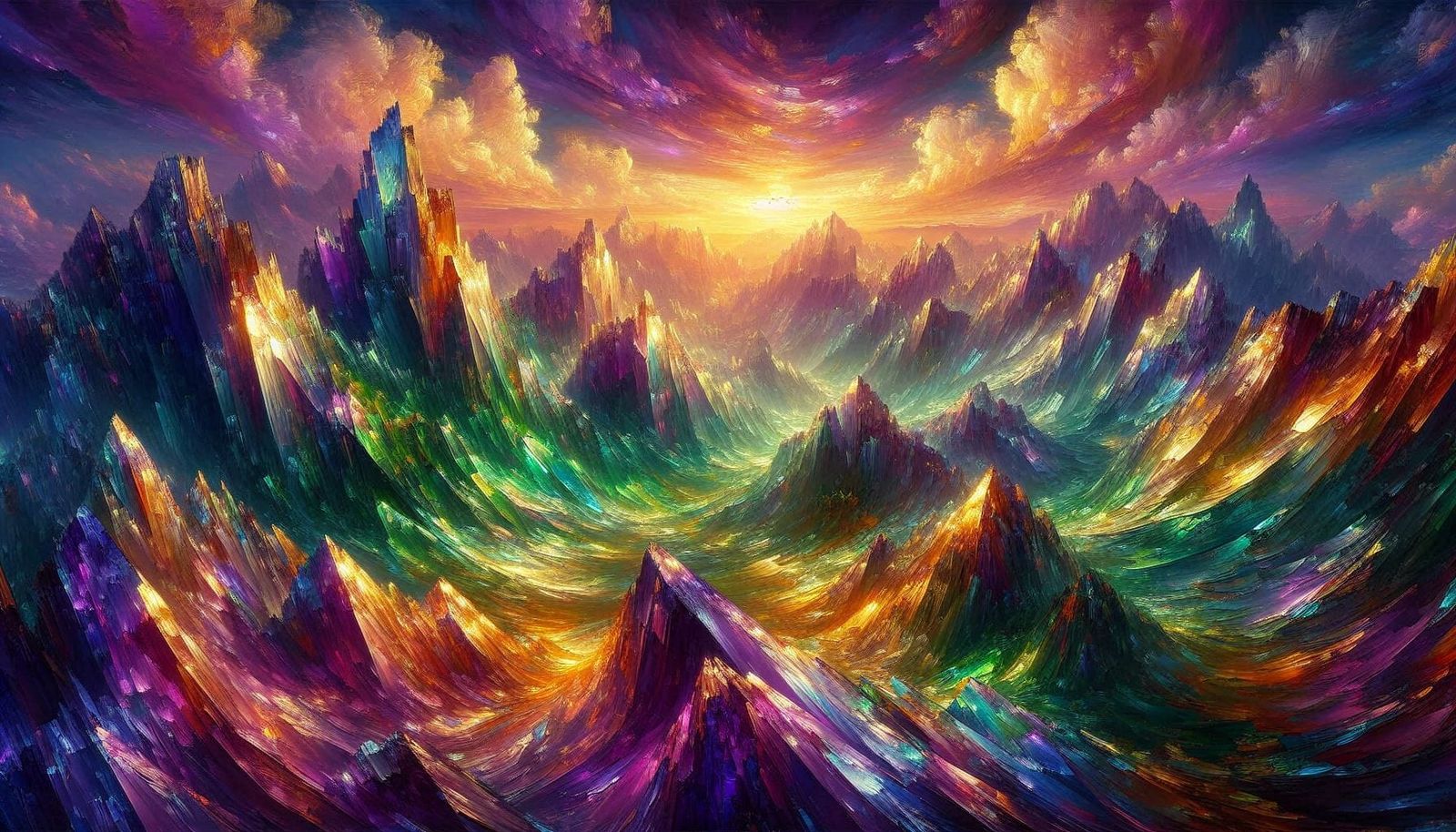 Jagged, colorful mountains