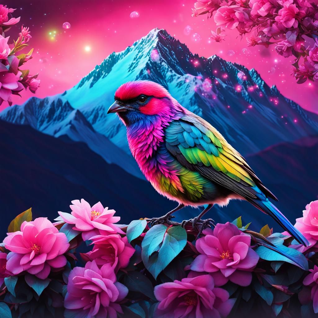 The Pink Mountain Bird - AI Generated Artwork - NightCafe Creator