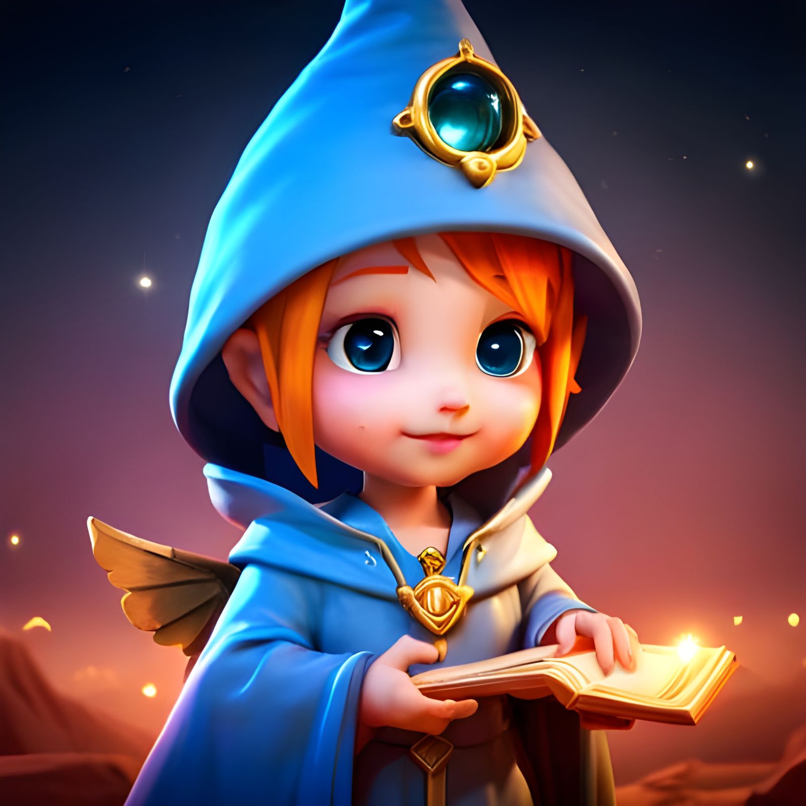 Toddler Cute Chibi Wizard. - Ai Generated Artwork - Nightcafe Creator