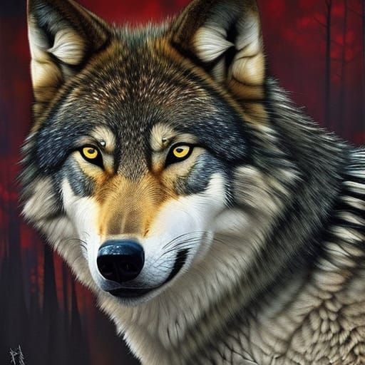 face of a wolf