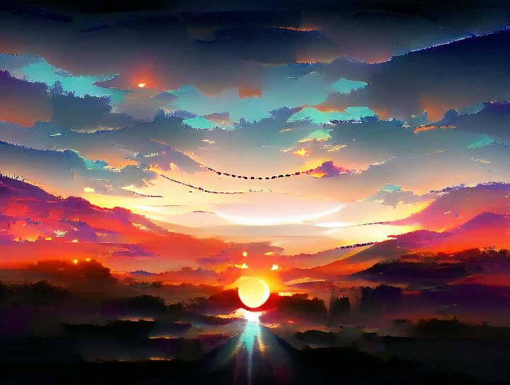 Sun setting - AI Generated Artwork - NightCafe Creator