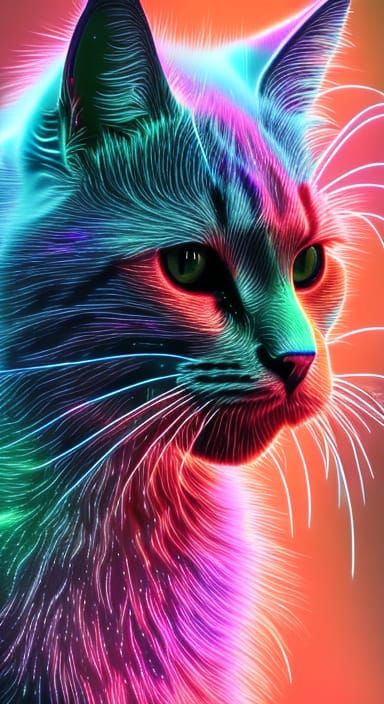 Neon Cat - AI Generated Artwork - NightCafe Creator