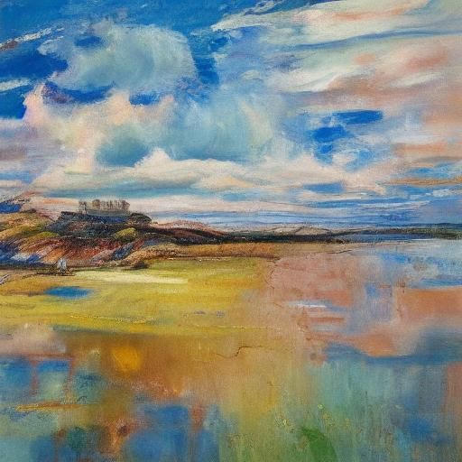 Neo-Impressionist Heart in Expressionist Oil Painting Style