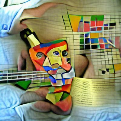 Ukelele colorful Picasso cubism