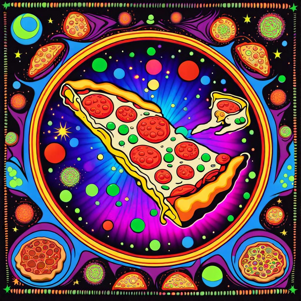 Black light pizza - AI Generated Artwork - NightCafe Creator