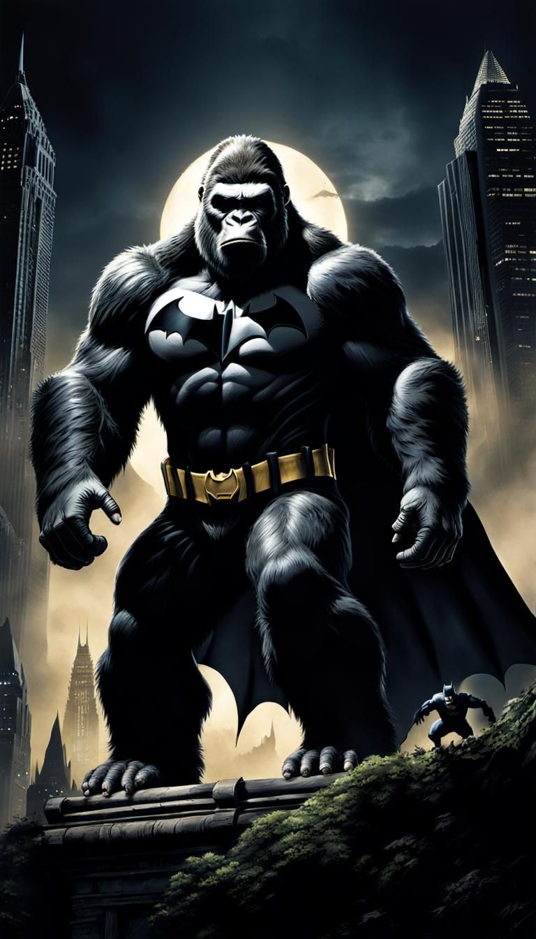 King Kong wearing a full-body Batman  by @Erick Jimenez