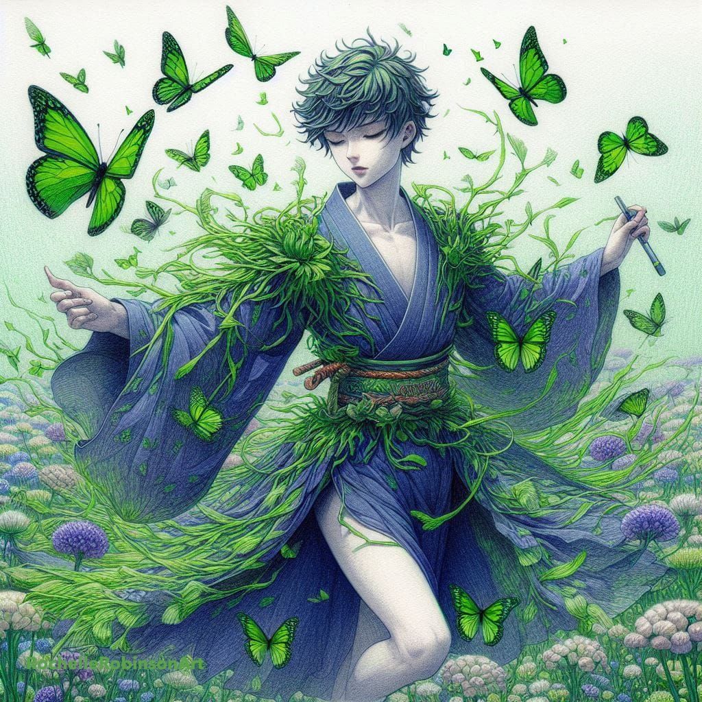 Anime Person- A Study in Atlantis Green and Navy Blue