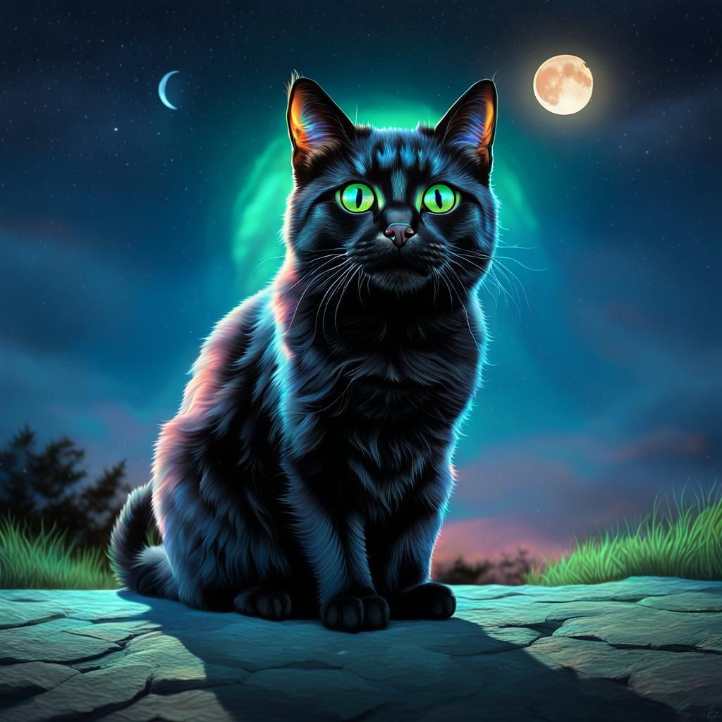 Black Cat - AI Generated Artwork - NightCafe Creator