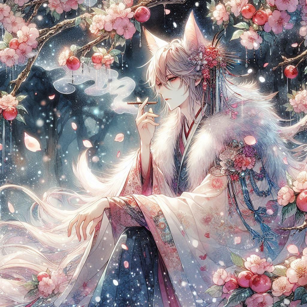 Male kitsune   by @StarlaBlaise