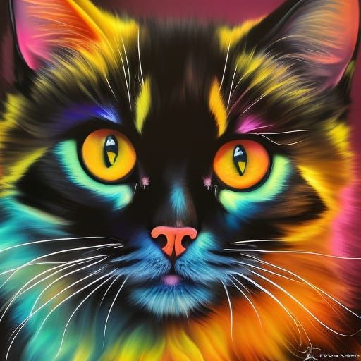 Colorful Cat - AI Generated Artwork - NightCafe Creator