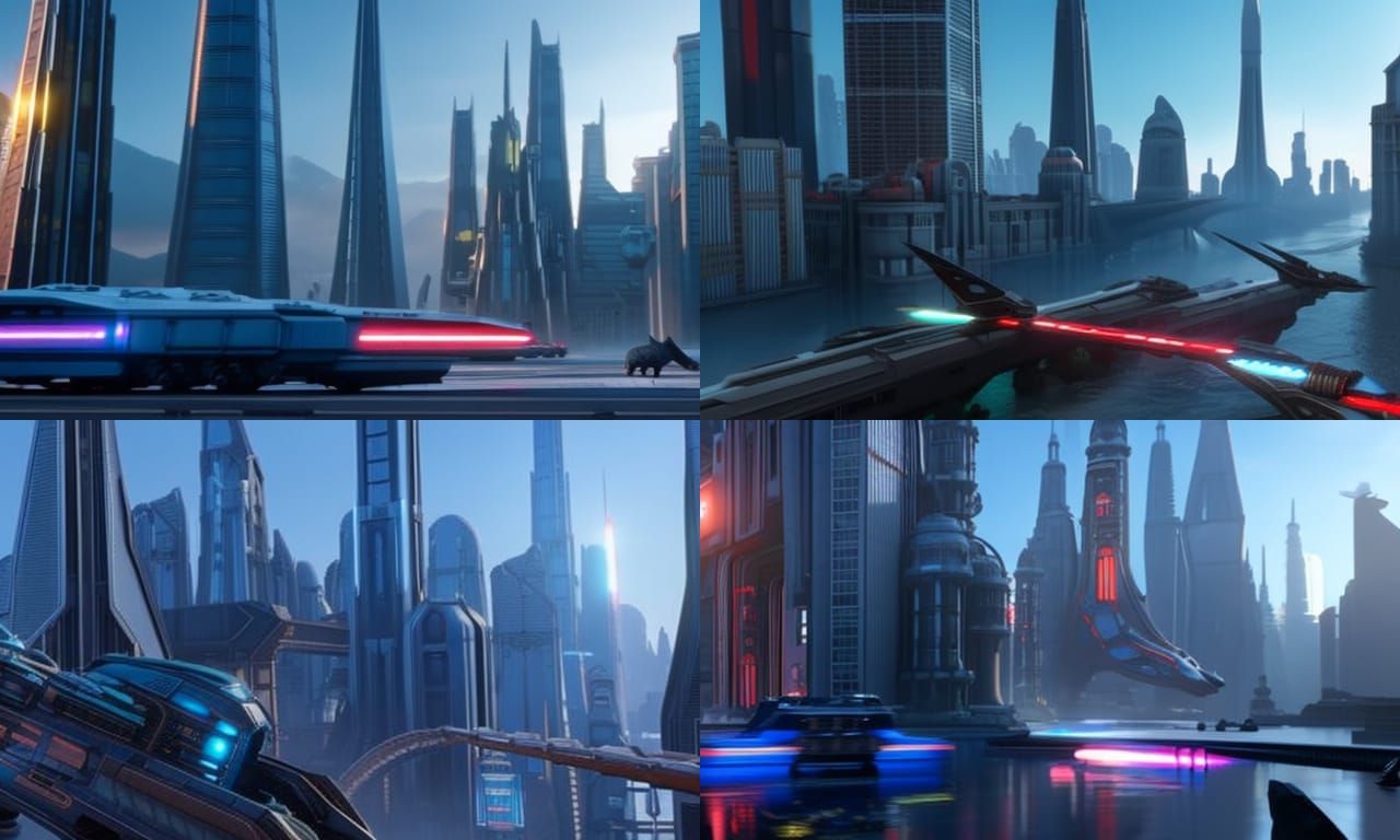 Cybernetic dinosaur terrorizing city, 8k, Hyper-realistic, I...
