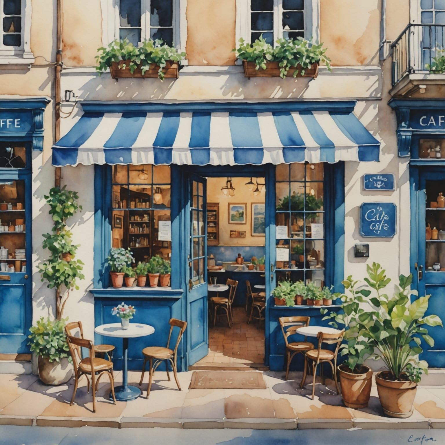 A European Café  by @Chirminth