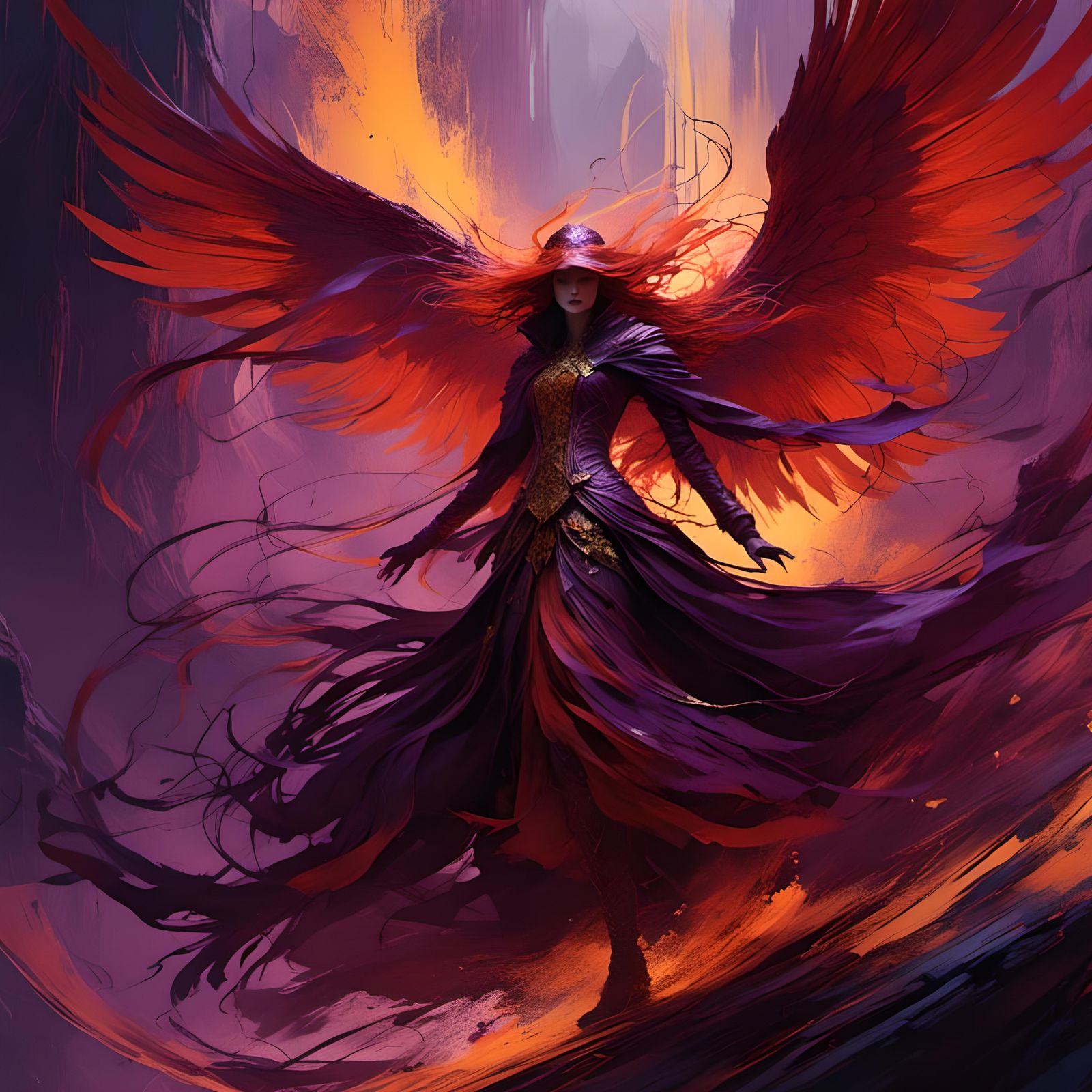 <lora:Woodsplash:1.0> red phoenix a masterpiece, 8k resoluti...