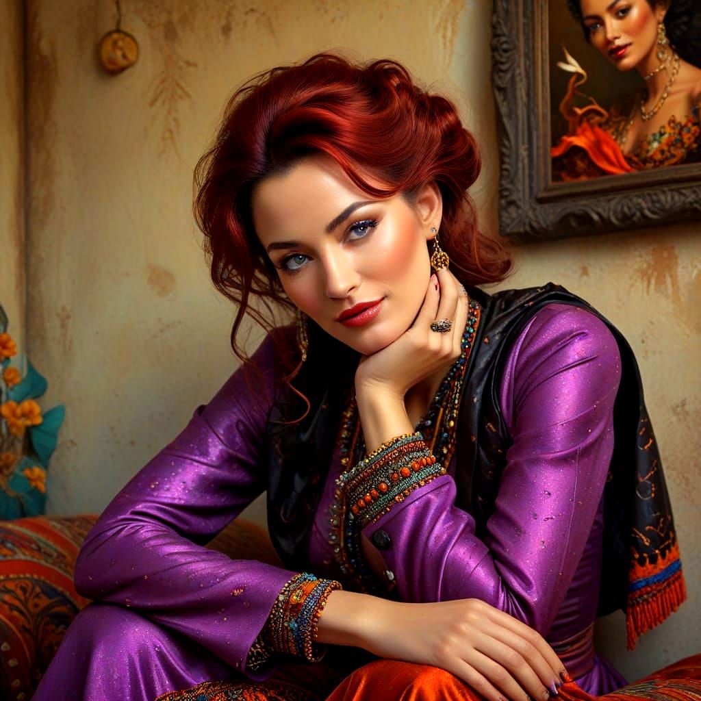 Surreal Portrait of a Charismatic Lady in a Fantastical Scen...