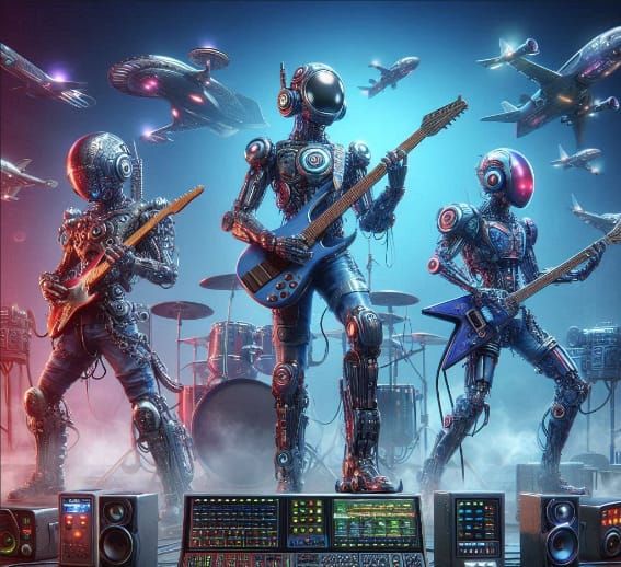 Futuristic Rock and Roll Bands Art By Archangel Tara