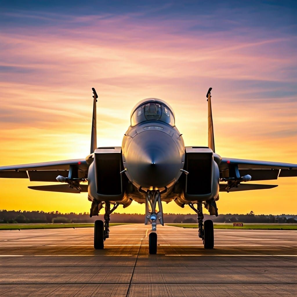 fascinating close-up image of F-15 Eagle stand-by on runway....