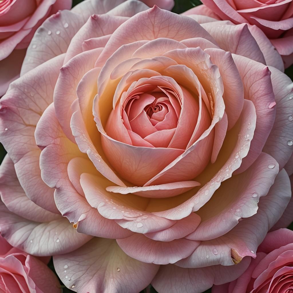 stunningly beautiful pink rose in full bloom, delicately resting against a soft, velvety background. ...  by @Leo