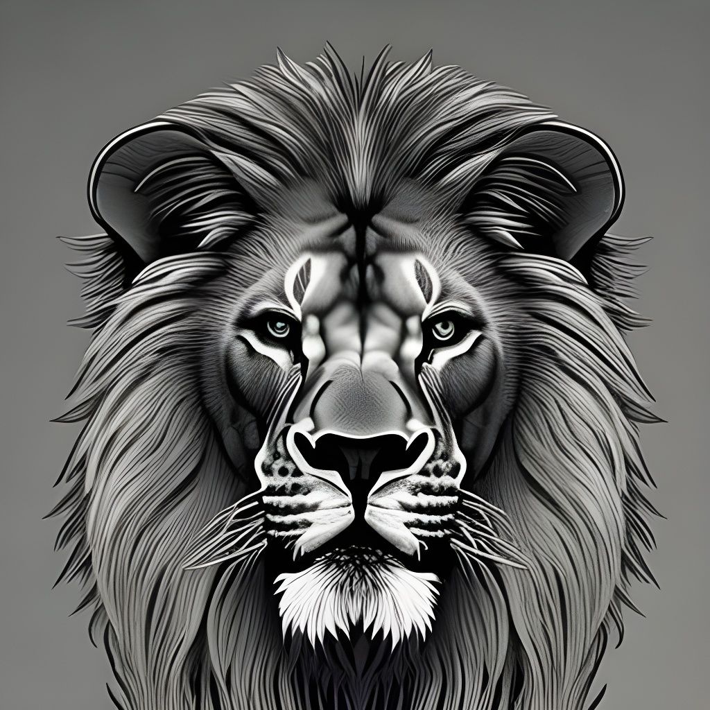 Line Drawing Lion - AI Generated Artwork - NightCafe Creator