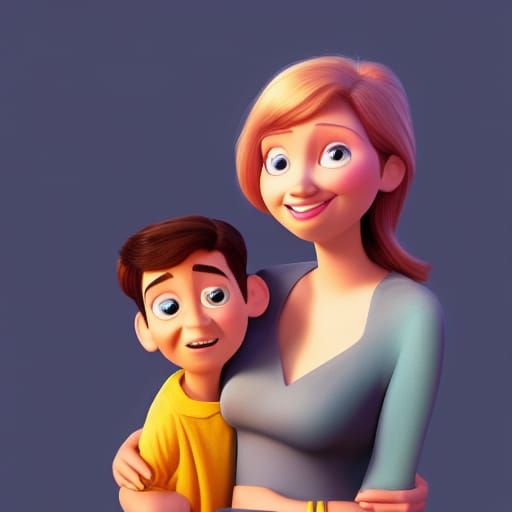 Beautiful mother son