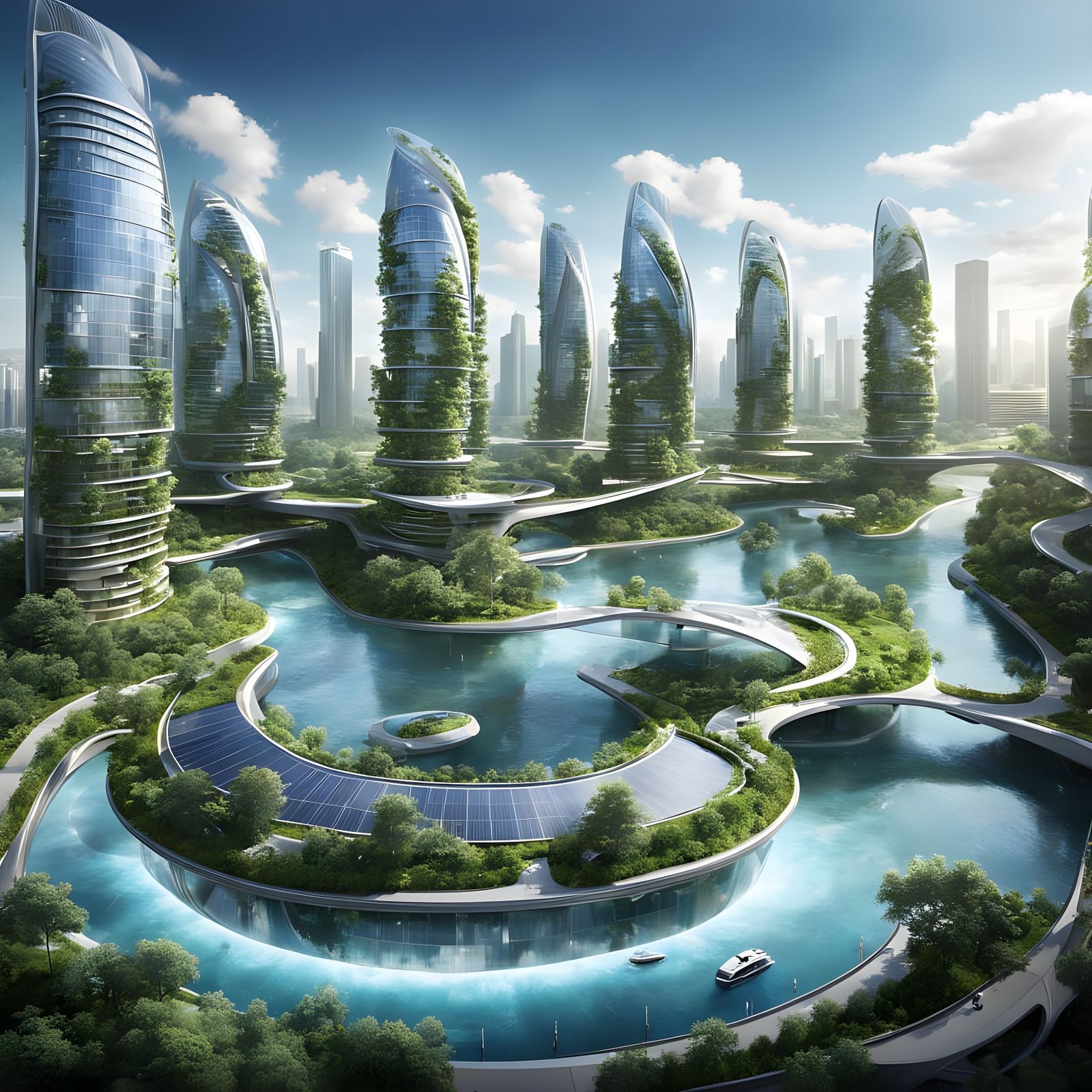 Solar & Hydro-Powered World  by @Crafter5280