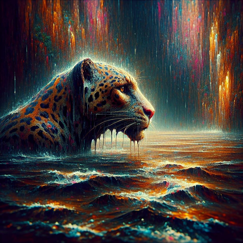 stunning image of a cute adorable sinking leopard under wate...