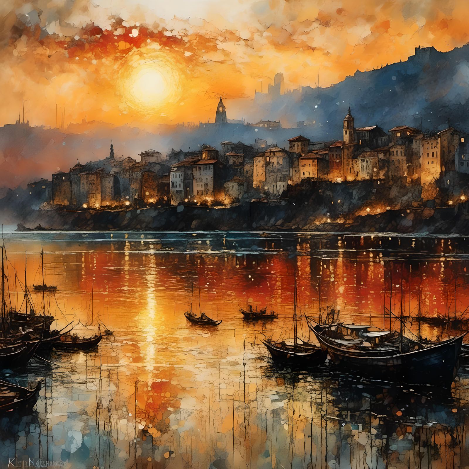 sunrise over Spanish town  by @Paulo