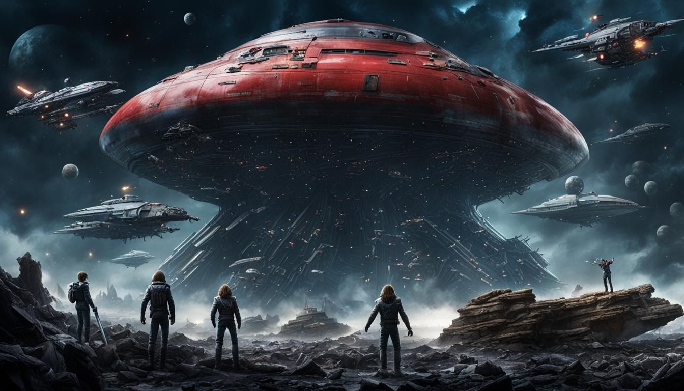 Captain Harlock and crew fighting the sylvidre aliens, epic ...