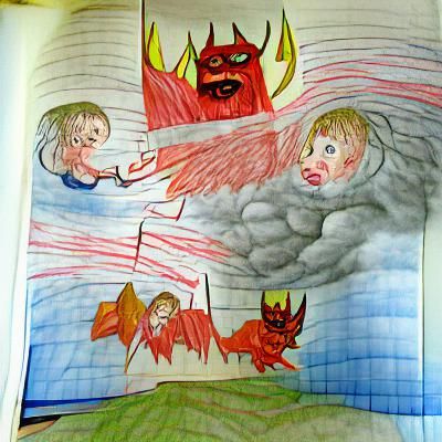 Fall of Satan from Heaven and wrath of an angry God child's ...