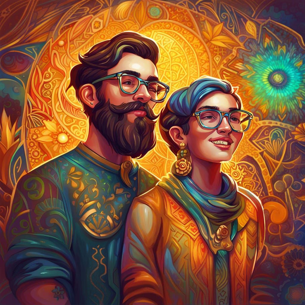 Creative hipster couple! - AI Generated Artwork - NightCafe Creator