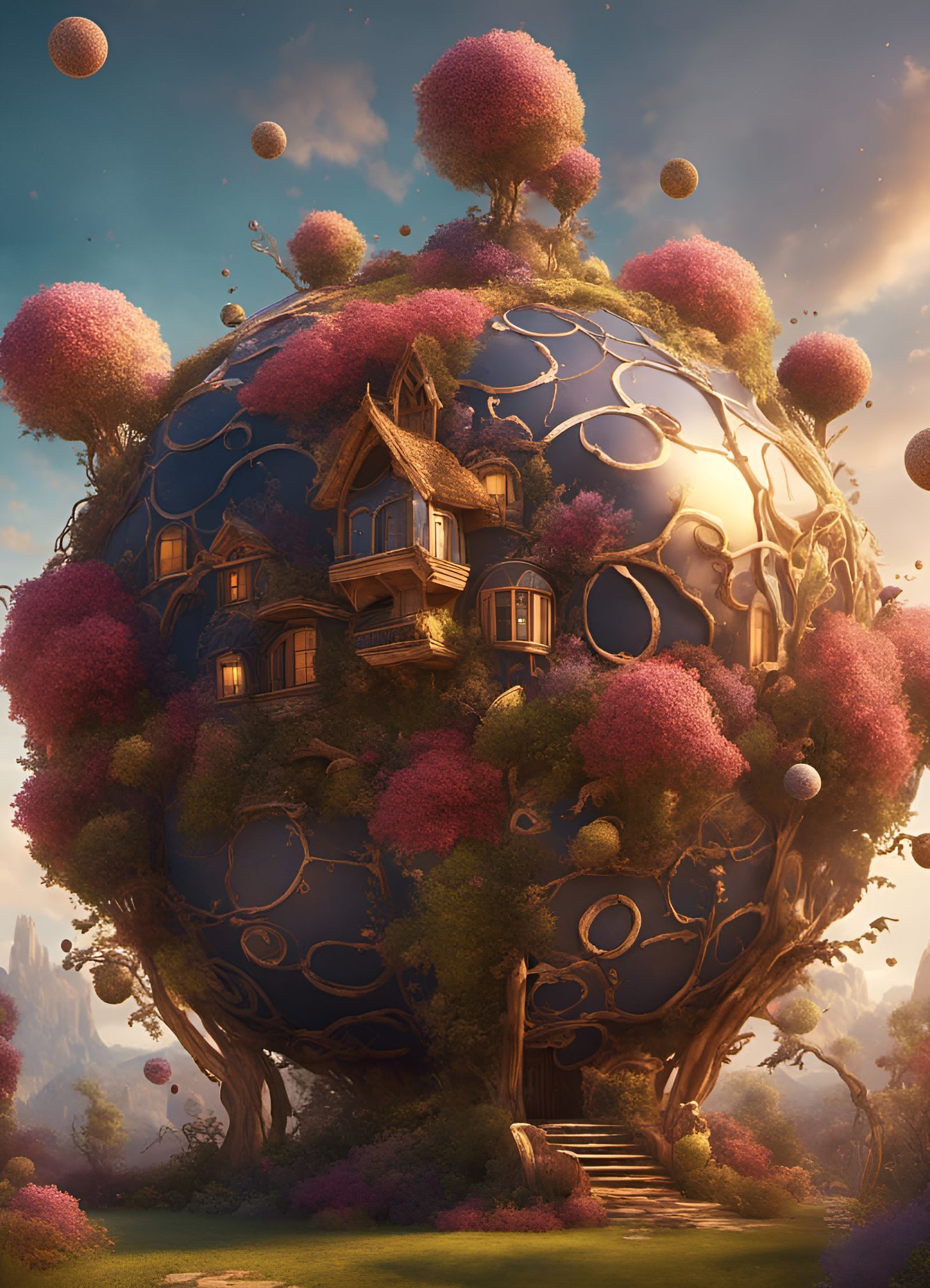 Bohemian Flower Garden House in Art Nouveau Style