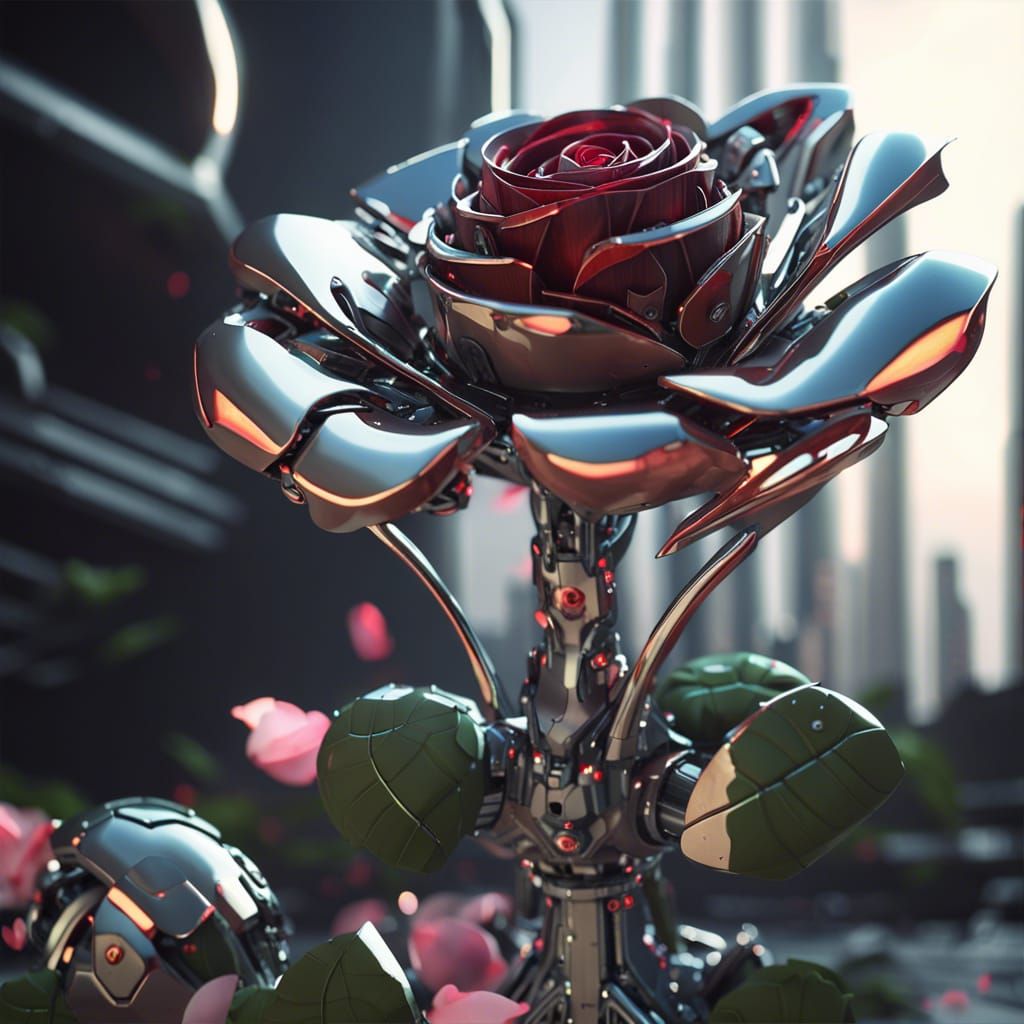 Robotic Flower - AI Generated Artwork - NightCafe Creator