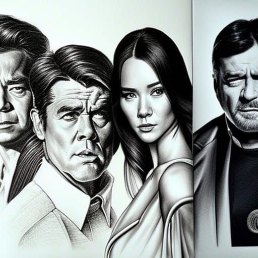 TV Series drawn in pencil