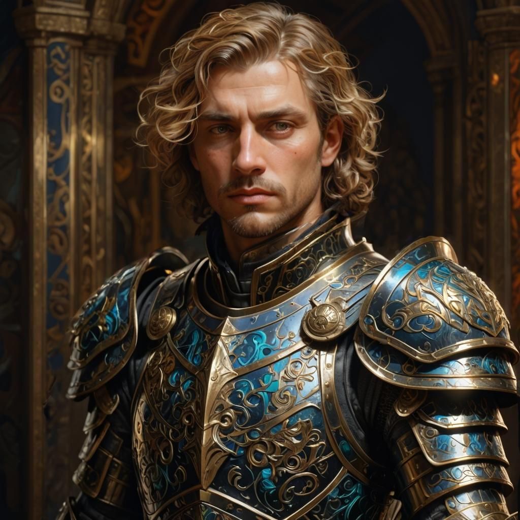 Black plate armor, head and shoulders portrait, 8k resolution concept art portrait by Greg Rutkowski, Artgerm, WLOP, Alphonse Mucha dynamic...