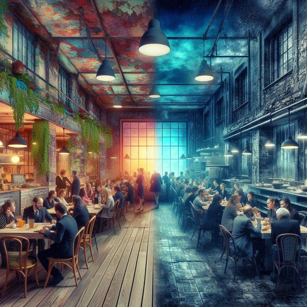 From Busy to Abandoned Café series