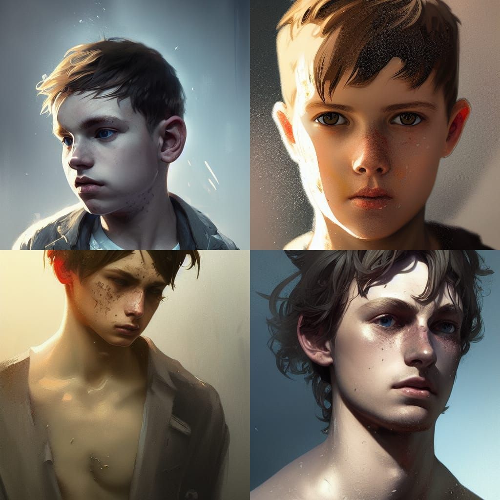 Young German boy, dirty