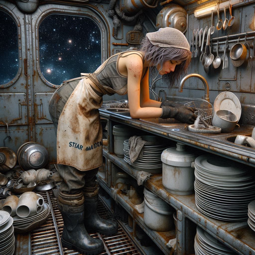 Ship's cook is doing the dishes (3)