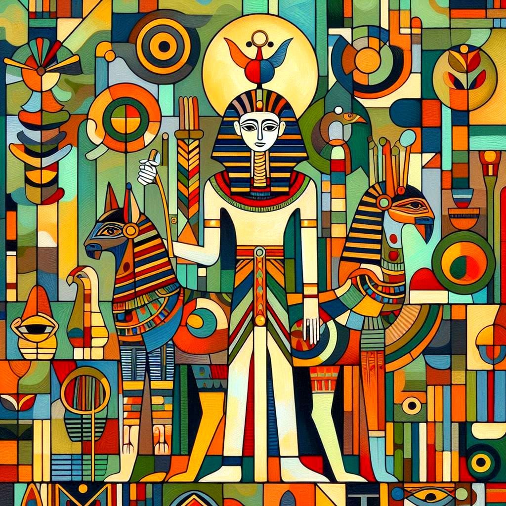 "Egyptian Mythology Naive Art" (7)