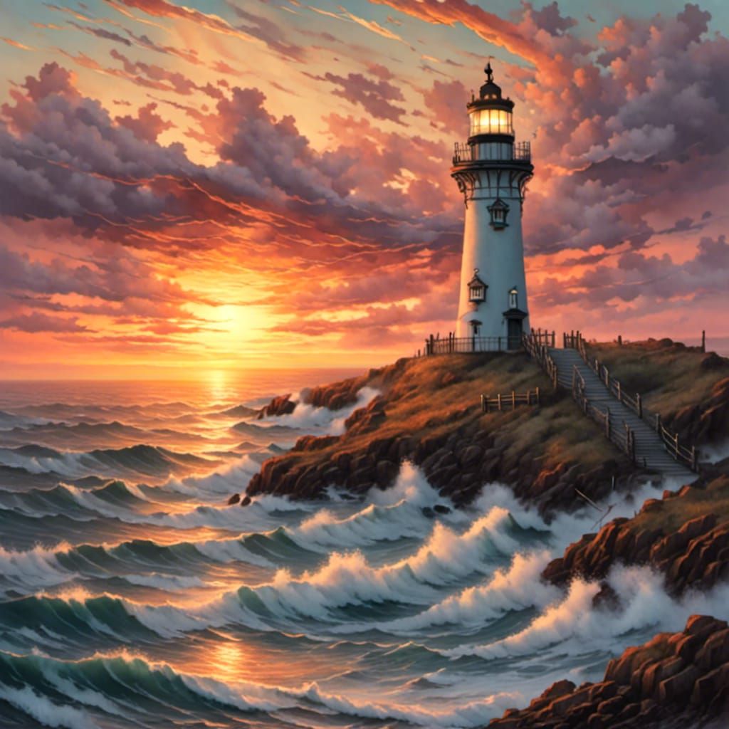 Sunset Lighthouse 1 *