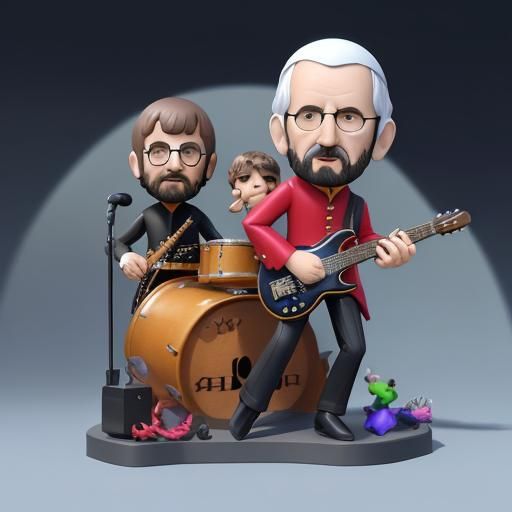 ringo, george and Pope (John Paul 2)-bobble-head, - AI Generated ...
