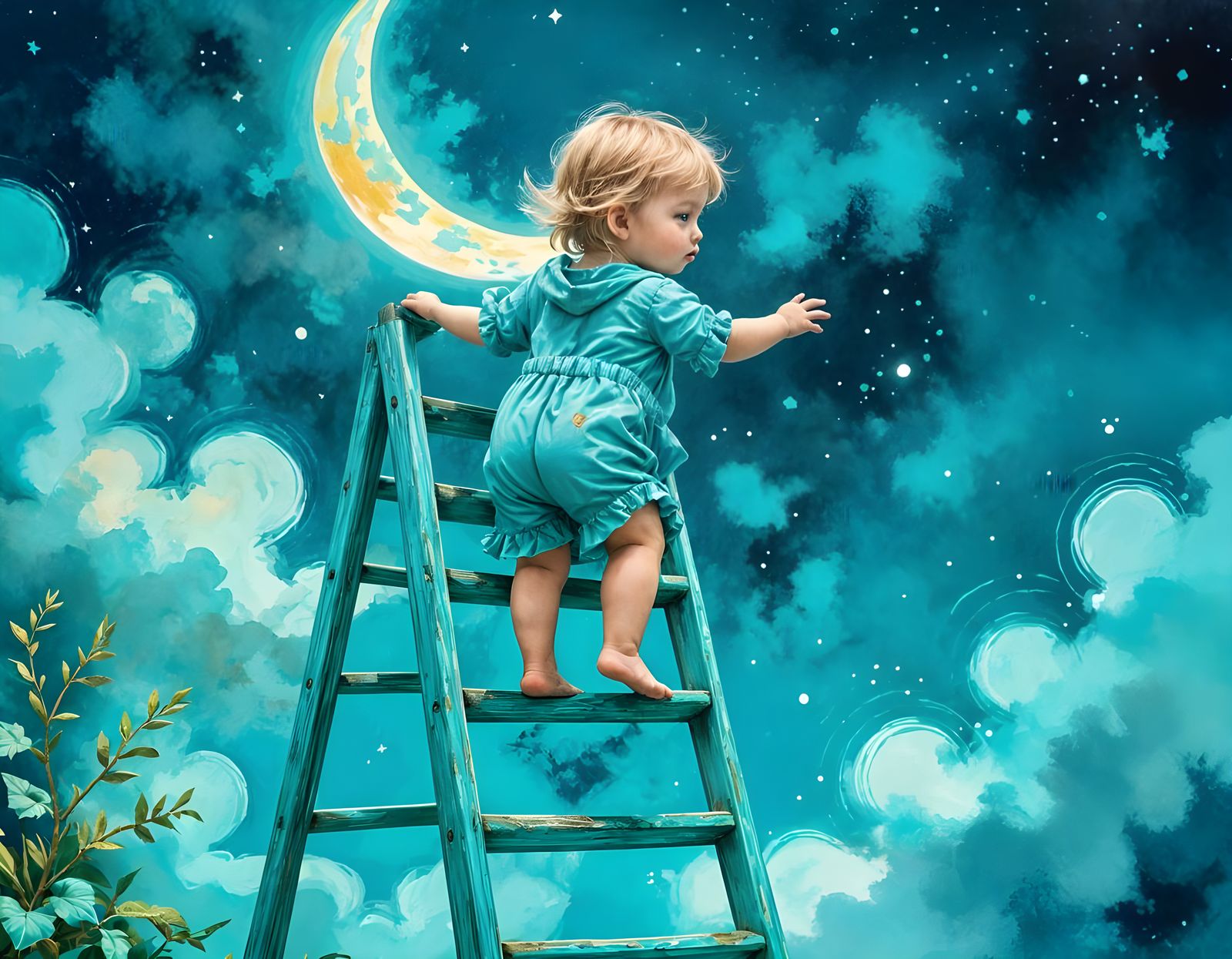 Ladder to the Moon  by @nafri