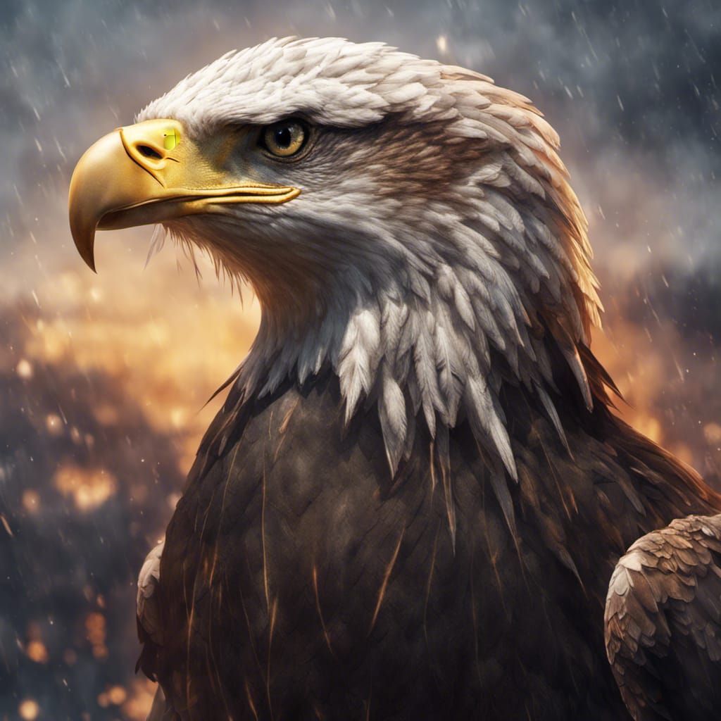 Detailed Eagle Portrait in Matte Painting Style