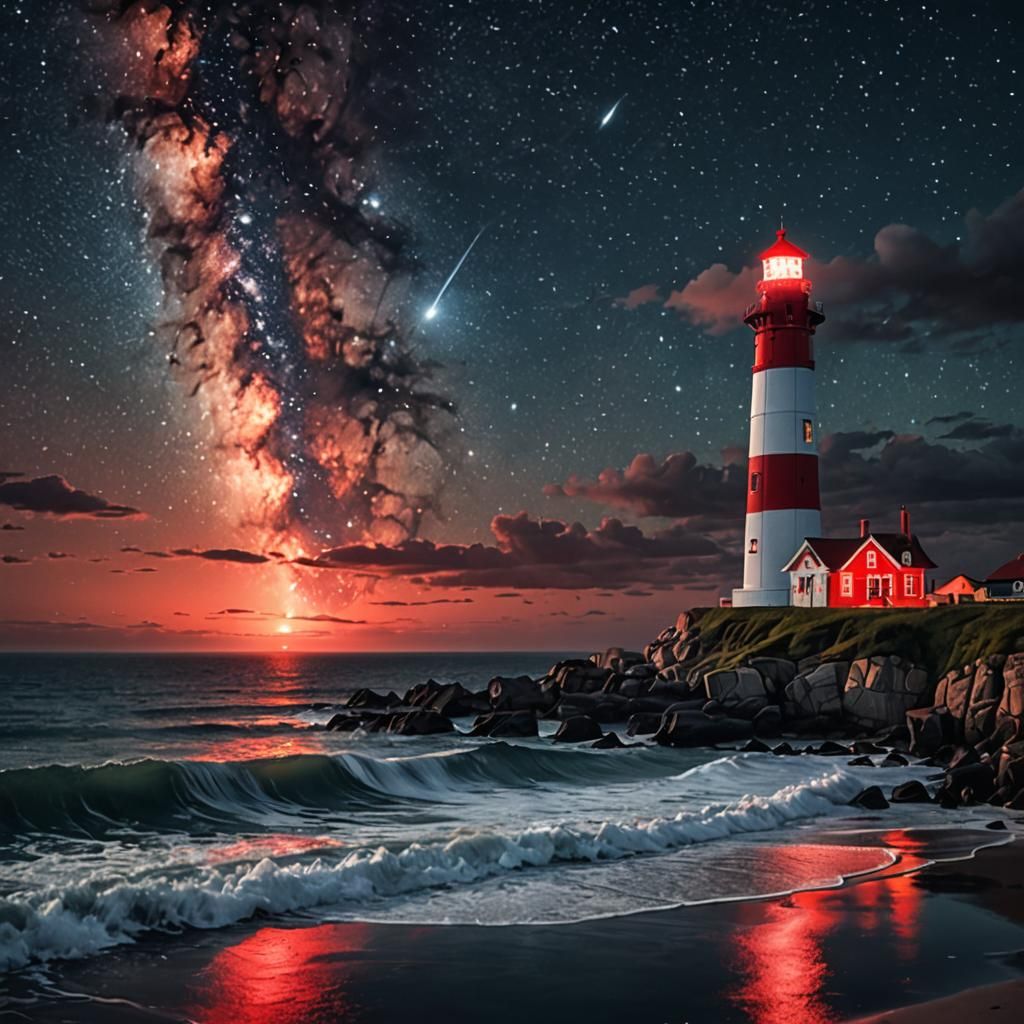 Epic Starry Night Sky over Peaceful Ocean