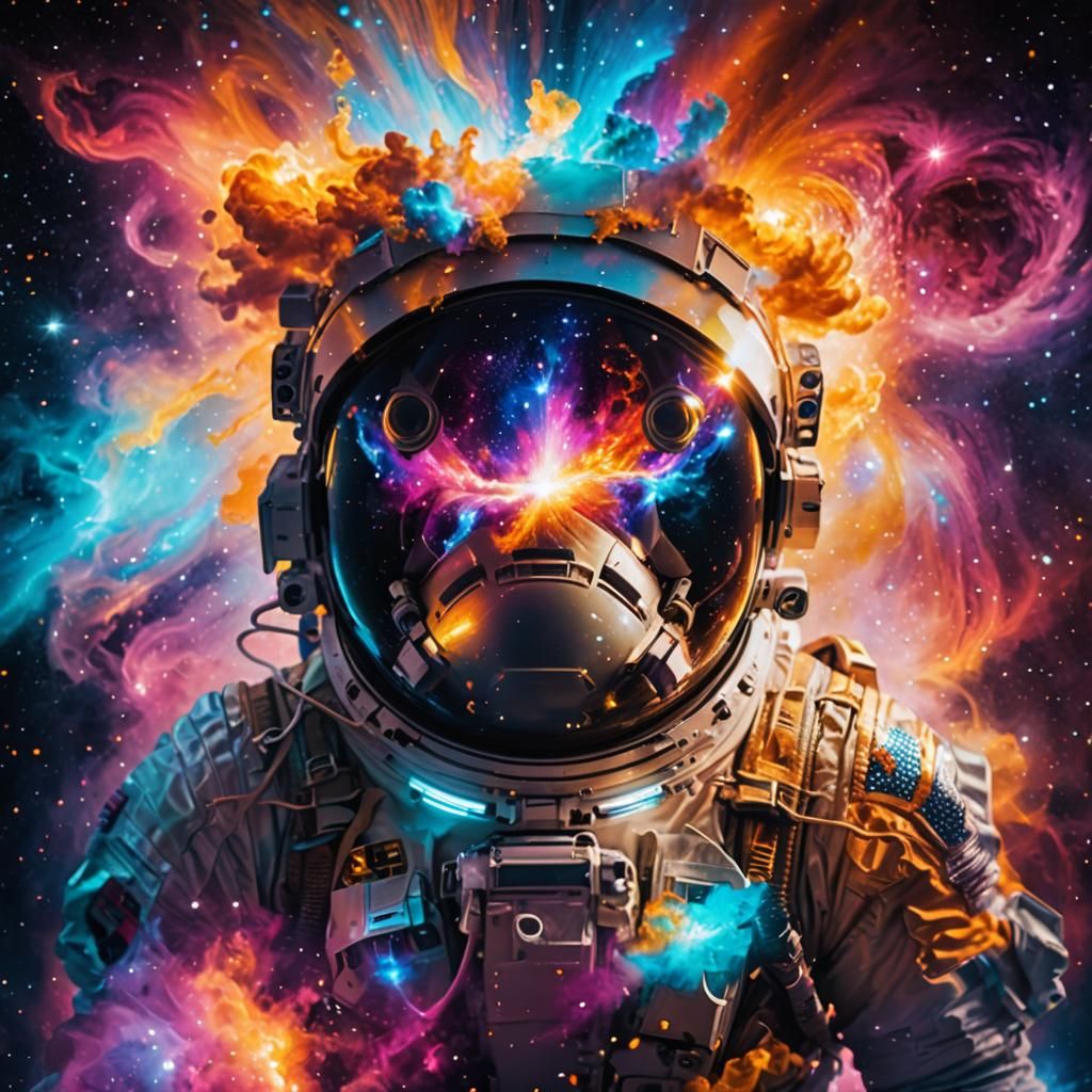 a skull in a astronaut helmet