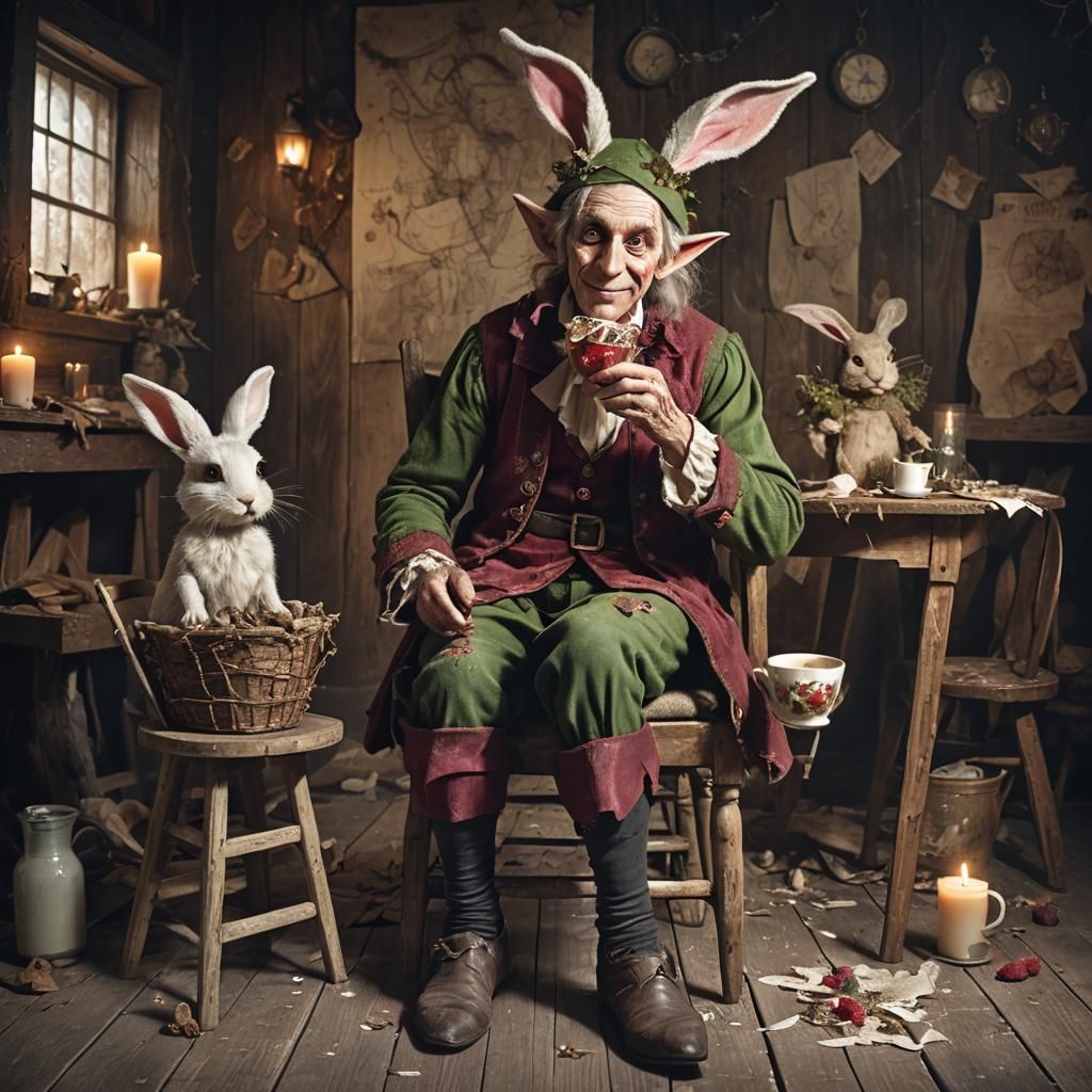 Funny Easter-christmas Elf Bunny.