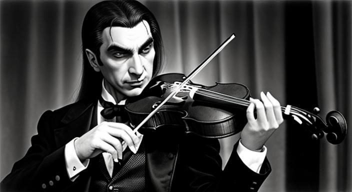 Bela Lugosi (Dracula) playing a violin  by @MyChaoticCrayons