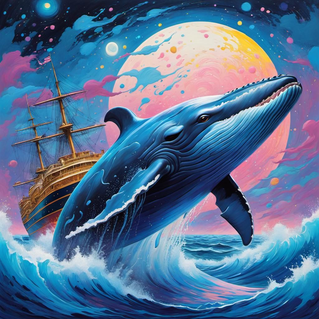 The Blue Whale Color Battles. - Ai Generated Artwork - Nightcafe Creator