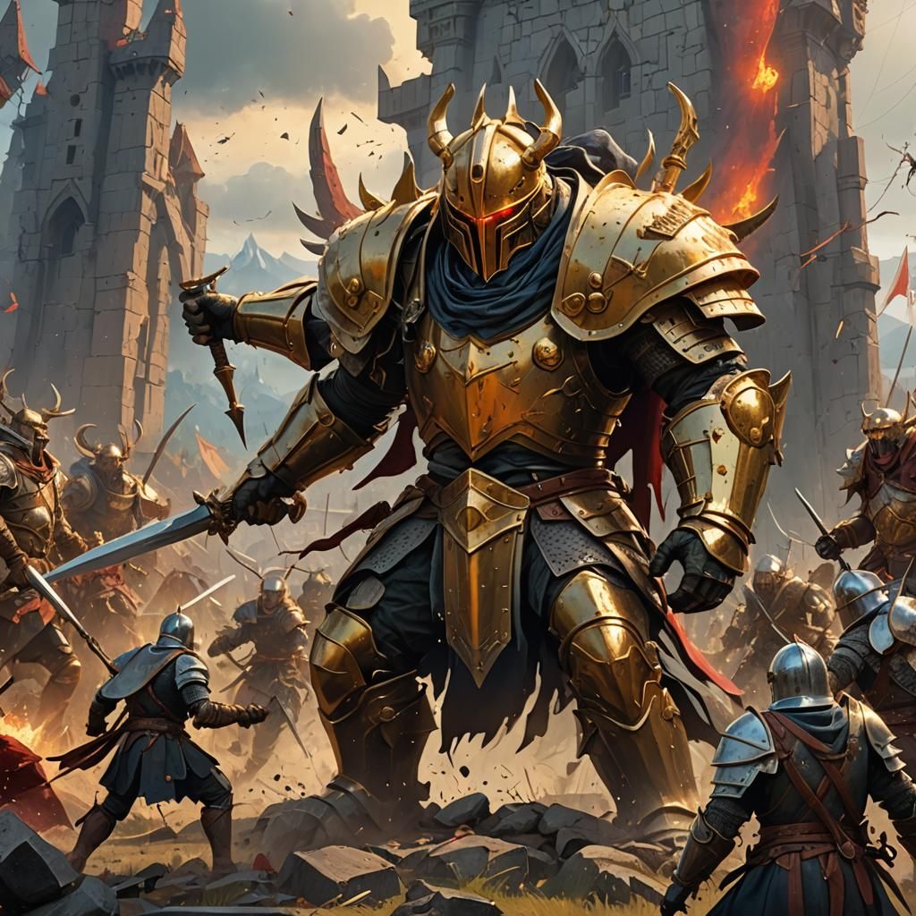 Epic Battlefield Clash of Mythical Warriors