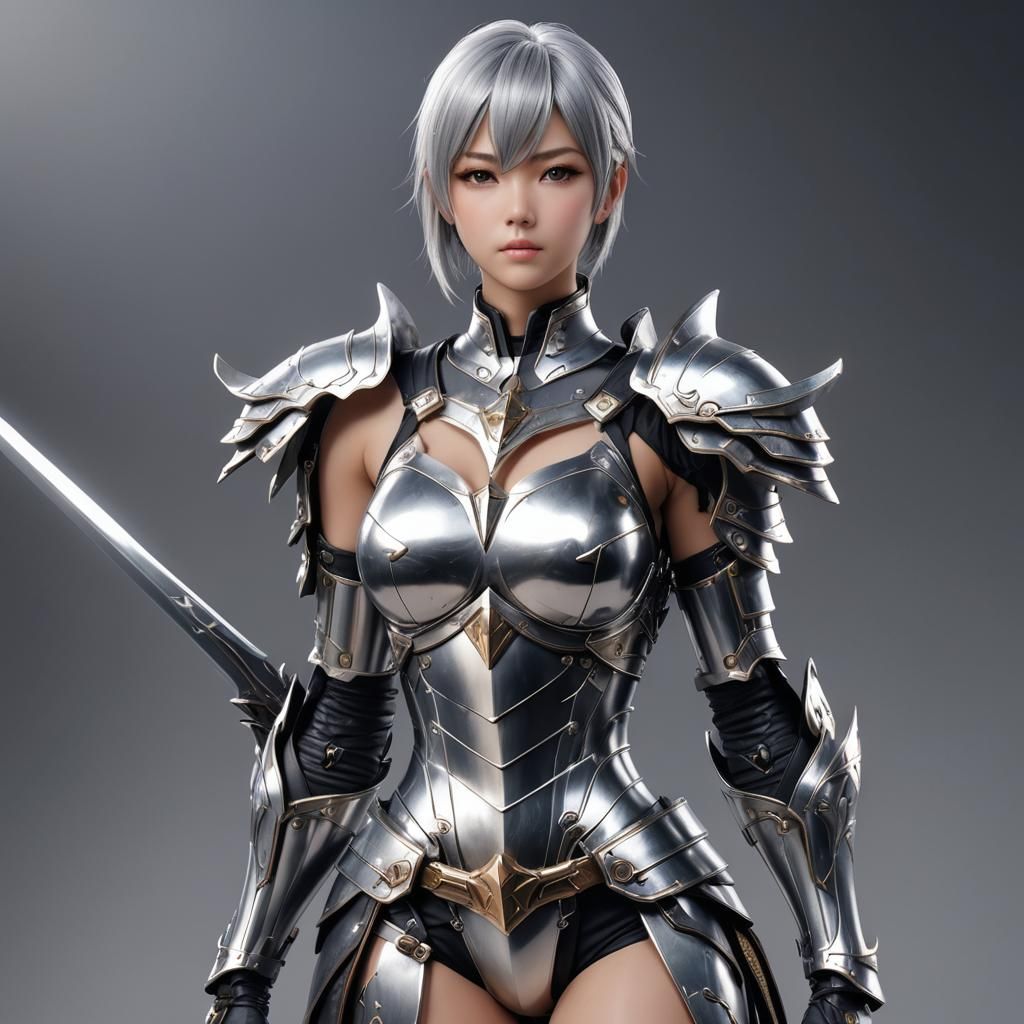 Anime Warrior Girl in Detailed 3D Concept Art