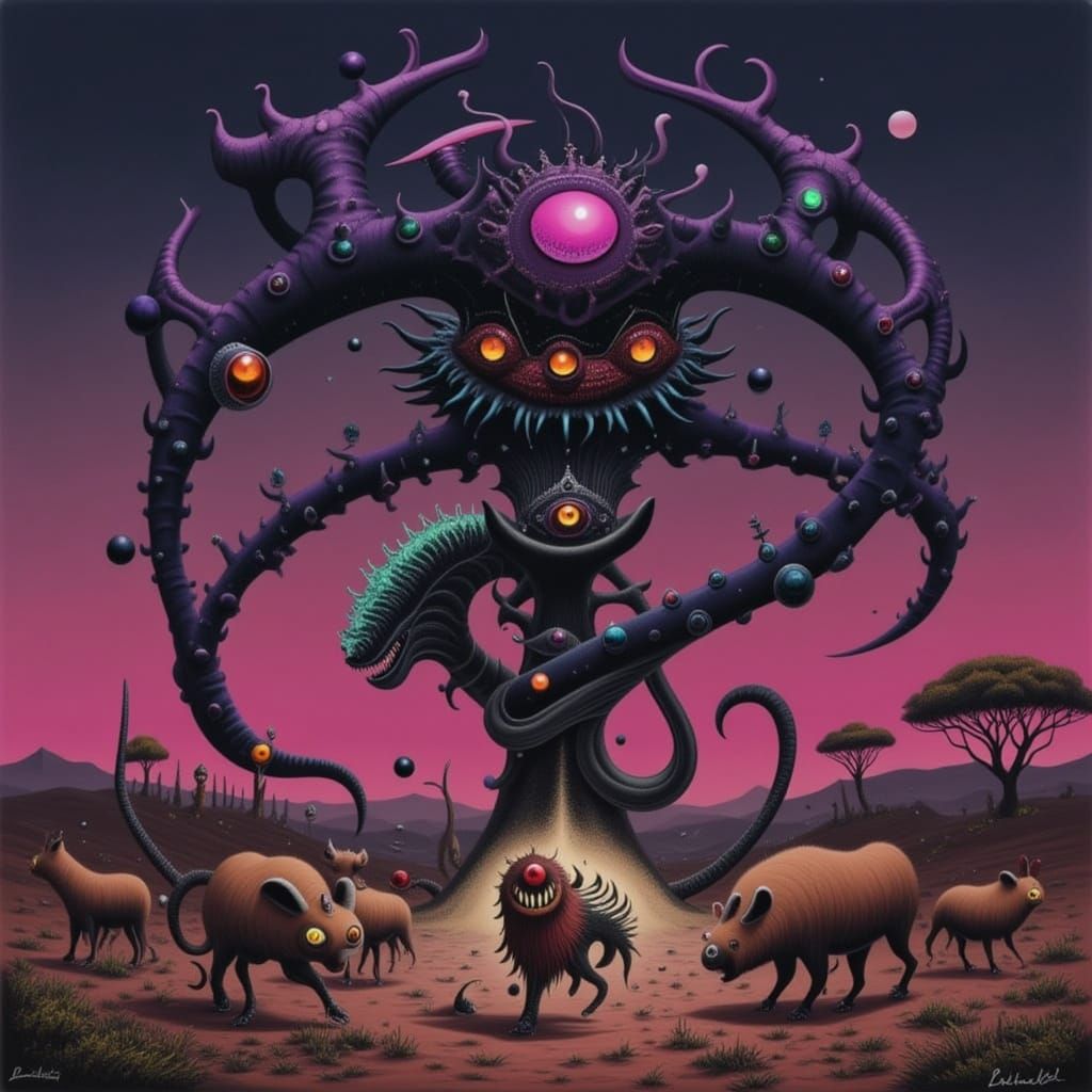 <lora:KILLER QUEEN:1.0> Savannah Alien